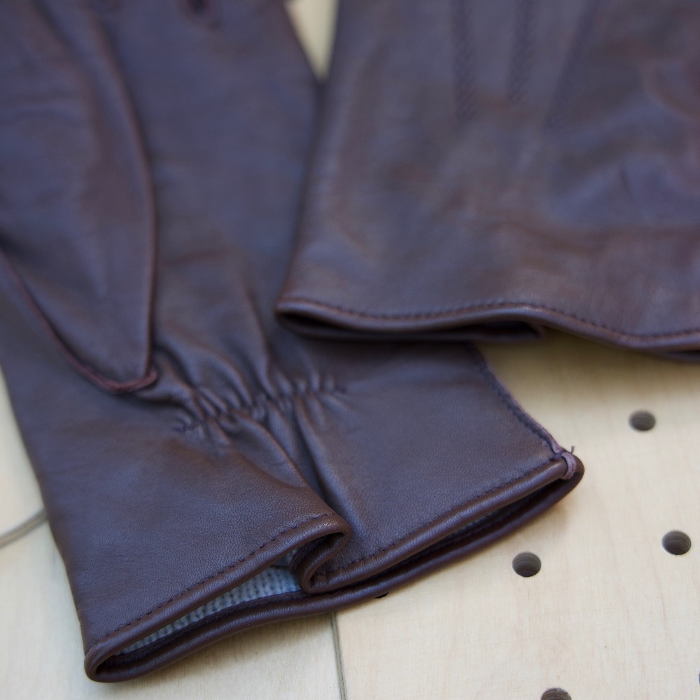 Vintage Sauso Leather Exterior & Wool Knitted Interior Gloves - Picture 10 of 12
